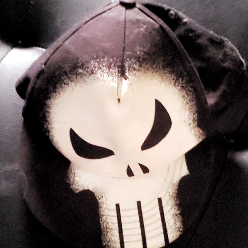 Skull hat. Black and white.
